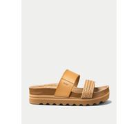 Reef Women's Cushion Vista Hi Flatform Sliders - 6 - Tan, Cream,Tan,Black