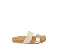 Reef Women's Cushion Vista Metallic Flat Sliders - 6 - White Mix, White Mix