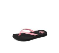 Reef Womens Ginger Beach Flip Flop, Soft Woven Strap, Black/Pink, 2.5 UK