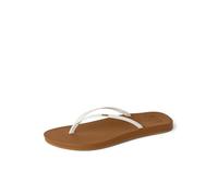 (UK 4, White/Tan) Reef Womens Cushion Slim Summer Beach Pool Sandals Thongs Flip Flops - Palmia