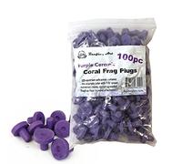 Reefing Art Ceramic Coralline Purple Coral Frag Plugs 100 Pack Free Aquarium Glue for SPS LPS