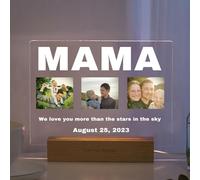 REEG Custom 3D Acrylic Photo Lamp Personalized Led Night Light for Parents Love MOM DAD Family Friend Weddings Birthdays (Mama)