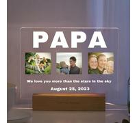 REEG Custom 3D Acrylic Photo Lamp Personalized Led Night Light for Parents Love MOM DAD Family Friend Weddings Birthdays (PAPA)