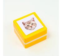 REEG Custom Pet Stamp Self Inking - Yellow, 1.5 inches (38mm) diameter, Rubber, Custom Pet Portrait Stamp