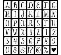 REEKNOKOL 3 Inch Letter Stencils, 42 Pcs Letter and Number Stencils Reusable Alphabet Templates for Painting on Wood Wall Fabric Rock Chalkboard DIY Art