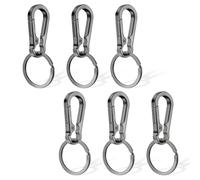 REEKNOKOL 6 Packs Keychain, Metal Keyring Clip Quick Release Carabiner Keyring Portable Keychains Heavy Duty Key Ring Clips for Outdoor Keychain Clip for Men Women Unisex (Black)