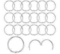 REEKNOKOL Binder Rings, 20 Pcs Paper Rings Flash Card Rings Metal Rings for Craft 30mm Flashcard Rings Binding Rings for Flash Cards Papers Craft Keychains School Office (Silver)