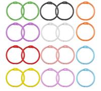 REEKNOKOL Binder Rings, 20 Pcs Paper Rings Flash Card Rings Metal Rings for Craft 30mm Flashcard Rings Binding Rings for Flash Cards Papers Craft Keychains School Office (Multicolor)