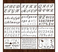 REEKNOKOL Letter Stencils, 12 Pcs Letter and Number Stencils Reusable Alphabet Stencils Assorted Alphabet Templates for Painting on Wood Wall Fabric Rock Chalkboard DIY Art Photo Album Scrapbook