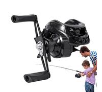 Reel : Black Baitcaster Reel, Portable Metal Construction, Ergonomic Design, Soft Drag | for Enthusiasts of the Fisherman, Outdoor Lake, River, Water
