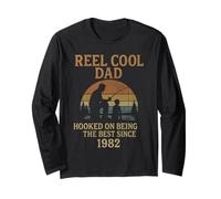 Reel Cool Dad Hooked Being The Best Since 1982 Fathers Day Long Sleeve T-Shirt