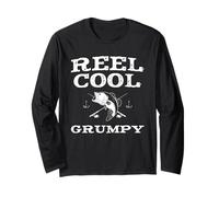 Reel Cool Grumpy Fishing Fisherman Funny Grandpa Long Sleeve T-Shirt
