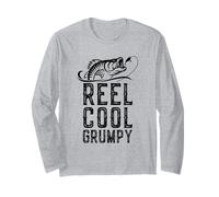 Reel Cool Grumpy Fishing Fisherman Funny Grandpa Retro Long Sleeve T-Shirt