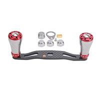 Reel Handle Spinning Reel Handle Reel Rocking Grip Carbon Metal Fishing Wheel Knob Replacement for Bait Fishing Reels Left Right Hand Interchangeable 95MM 1Pcs (Red)