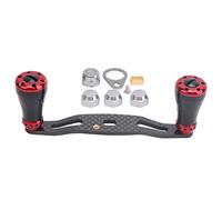 Reel Handle Spinning Reel Handle Reel Rocking Grip Carbon Metal Fishing Wheel Knob Replacement for Bait Fishing Reels Left Right Hand Interchangeable 95MM 1Pcs (Black Red)