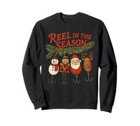 Reel In The Season Christmas Fishing Funny Fisherman Xmas Sweatshirt