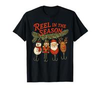 Reel in The Season Christmas Fishing Funny Fisherman Xmas T-Shirt