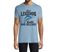 Reel Legends Catch and Release Swordfish Crew Neck Cotton Men's T-Shirt Light Blue Small