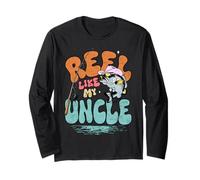 Reel Like My Uncle Funny Fishing Buddy Niece and Nephew Long Sleeve T-Shirt