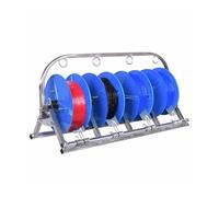 Reel Spool Rack Dispenser with Multiple Axles, Folding Design for Efficient Wire and Cable Management in Electrical Pulling Applications