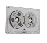 Reel to Reel Blank Cassette Tape, 50 Minutes Normal Bias Double Sided Metal Sound Recording Cassette Tape with Transparent Box for Musicians Bands (Silver)