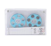 Reel to Reel Blank Cassette Tape, Blank Music Cassettes for Recording Music, 46 Minute Low Noise Type I Ferric Tape with Clear Case and Record Paper for DIY Music (Blue)