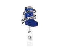 ReelFun It Ain't Easy Bein' Wheezy Retractable Badge Reel ID Tag, Respiratory Therapist Lung RRT Badge Reel
