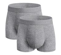REELINDRY Absorbent Leak Proof Incontinence Underwear for Men, Reusable Shorts with Covered Waistband 2 Pack (Gray, L)