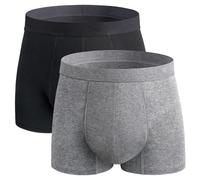 REELINDRY Washable Incontinence Underwear for Men, 2.3 oz Absorbent Leak Proof Odor Control Briefs with Covered Waistband (Black-Gray, 6XL)