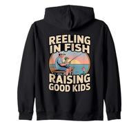 Reeling In Fish Raising Good Kids - Great Dad Zip Hoodie