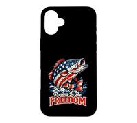 Reeling In The Freedom American Flag Fishing Bass Patriotic Case for iPhone 16 Plus