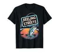 Reeling in The Streets - Urban Fishing & Street Fishing T-Shirt