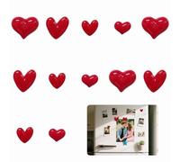 Reem Geafftar 12PCS Red Heart Fridge Magnets Cute Refrigerator Magnets, Decorative Magnets Creative Heart Magnets for Office Kitchen Whiteboard Locker
