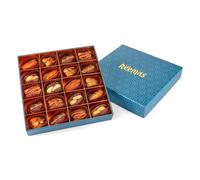 REEMAS GOURMET Dates Stuffed Dried Fruit & Nuts (Hazelnut Pecan Cashew Orange Ginger) 20 Pcs- All Natural Celebration Gift Box- Healthy Sweet- Vegan Premium Medjool Mabroom