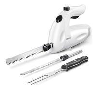 Reemix Electric Knife Set, 150W Powerful Electric Knife for Multi-Purpose Use, One Touch Operation, for Meats, Poultry, Bread - 2 Carving Blades and 1 Serving Fork Included