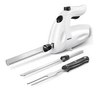 Reemix Electric Knife Set, 150W Powerful Electric Knife for Multi-Purpose Use, One Touch Operation, for Meats, Poultry, Bread - 2 Carving Blades and 1