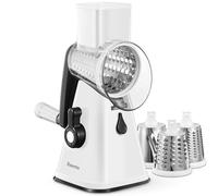 Reemix Rotary Cheese Grater, 3 Stainless Steel Drum Blades, White