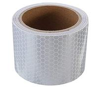 Reemky Reflective Warning Tape 5CM*3M Strong Reflectivity High-adhesive Bright Color Safety Reminder Tool for Road Transport Facilities Vehicles Ships Fairways Stage Channel(White)