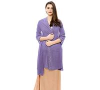 REEMONDE Womens Rhinestones Pashmina Shawls and Wraps for Evening Dresses Chiffon Shawl Sparkly Scarf, Lilac, 79 x 27.56 x 0.39 inches; 6.7 Ounces