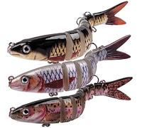 ReeMoo Fishing Lures for Bass, Topwater Fishing Lures, Multi Jointed Swimbaits, Lifelike Slow Sinking Swimming Bass Lures for Freshwater and Seawater Fishing Accessories
