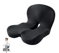 Reenly Back and Seat Cushion, Reenly Car Seat Cushion for Cars with Lumbar Support, Ergonomic Memory Foam Backs, Non Slip Seats Skin with Back Support for Office Chair, Car Seats (Dark Gray-B)