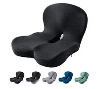 Reenly Back and Seat Cushion, Soothe+Cushion, Reenly Car Seats Cushions with Lumbar Support, Ergonomic Memory Foam Non Slip Seat Skin, for Office Chair (Black)