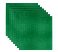 Reenwee 8 Packs Classic Baseplates, 10x10 inch with 32x32 Studs, Building Bricks Baseplate Compatible With Lego, Base Plates 10" x 10" Display Board, Green/Blue/Grey (8PCS Green*8)