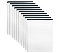ReePlan 10 Pack A4 Legal Pad, A4 Writing Pad with 30 Sheets White Lined Paper, 80gsm Wide Ruled Notepad, Top Bound Notepad for Work, Study, Client Meetings & University Notes