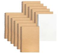 ReePlan 12 Pack A5 Spiral Notebook, 120 Blank Pages (21x14.5cm) Writing Pad, Spiral Bound Coil notepad for Work, University, Note Taking & Sketch (Plain)