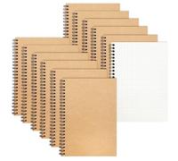 ReePlan 12 Pack A5 Spiral Notebook, 120 Square Grid Pages (21x14.5cm) Writing Pad, Spiral Bound Coil notepad for Work, University, Note Taking & Travel (Squared)