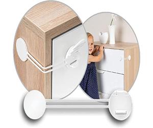 Reer Multi Safety Child Lock for Cupboard, Drawer and More by Swabian Child Safety Experts, White