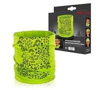 reer MyBuddyGuard Multifunctional Scarf for Kids, Fluorescent Yellow with Reflective Print, Tube Scarf
