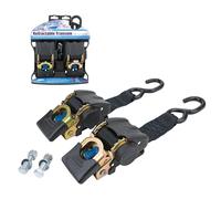 Reese Powersports 2060300 Retractable Transom Tie Down, 2 Inch x 43 Inch, 833 lbs. working load limit and 2,500 lbs. break strength, 2 pack.