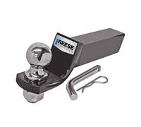 Reese Trailer Hitch Ball Mount Starter Kit, Fits 2 Inch Square Receiver, 2 Inch Drop, 6,000 lbs. Capacity, Includes 2 Inch Trailer Ball and Pin & Clip, Black